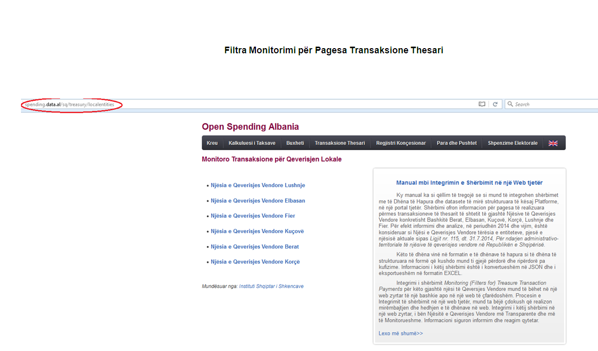 Monitorim i Transaksioneve të Thesarit (Monitoring Treasury Application)